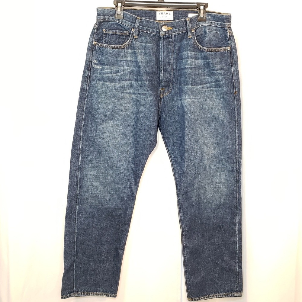 FRAME Le Original Manchester Jeans Size 31 Button Fly Straight Leg Dark Wash